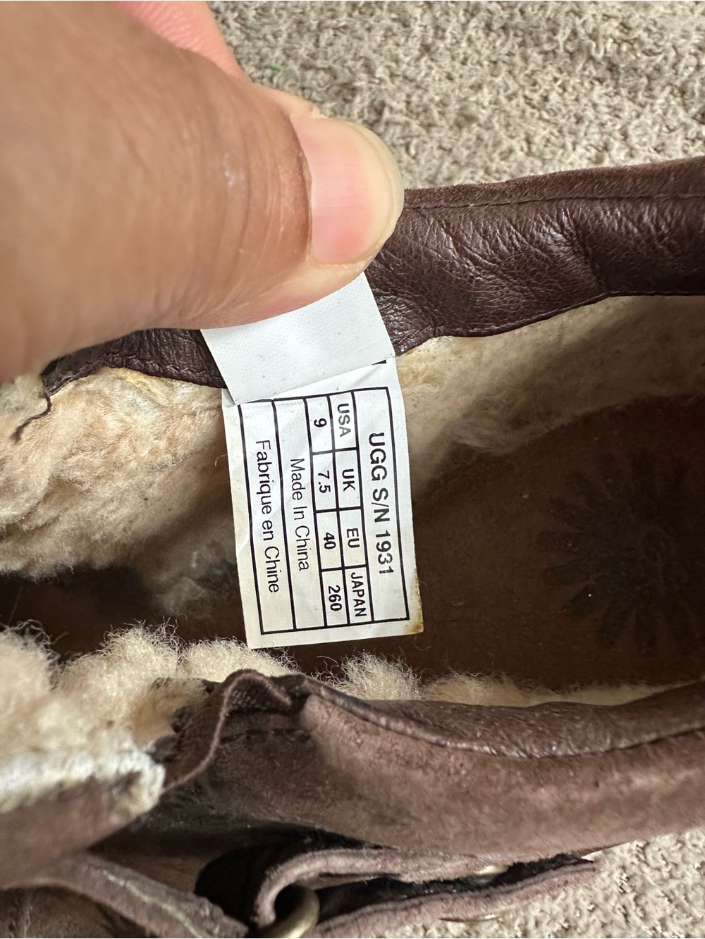 UGG Australia Brown Suede Shearling Fur Lined Buckle Slip On Mules Booties Clogs - Picture 5 of 12